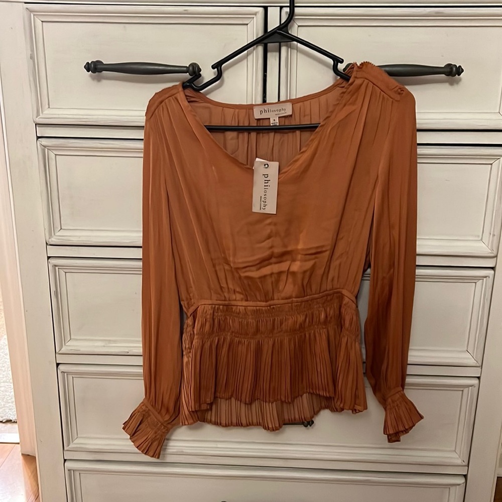 Silk peplum top